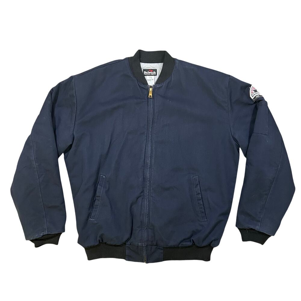 Bulwark Excel FR Flame Resistant Jacket Mens Large 2112 Bomber Quilt Lined Zip
